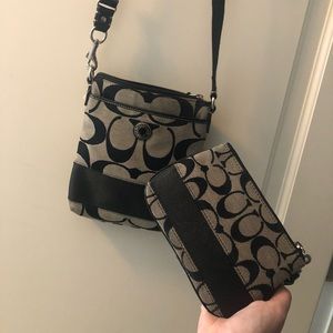 Coach crossbody and wristlet